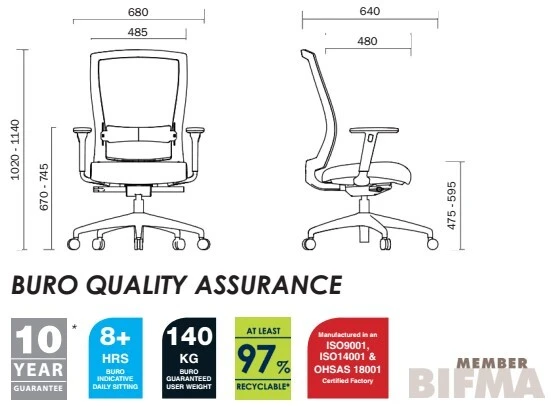 Buro Mentor Mesh Back Task Chair 5 Buro Mentor Mesh Back Task Chair - Image 3